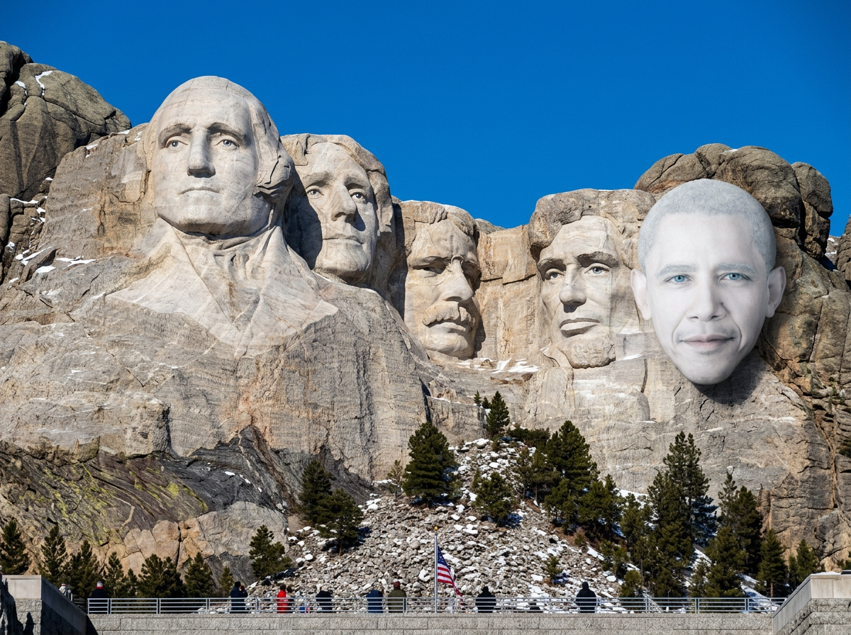 Four stone heads. One of them moved.